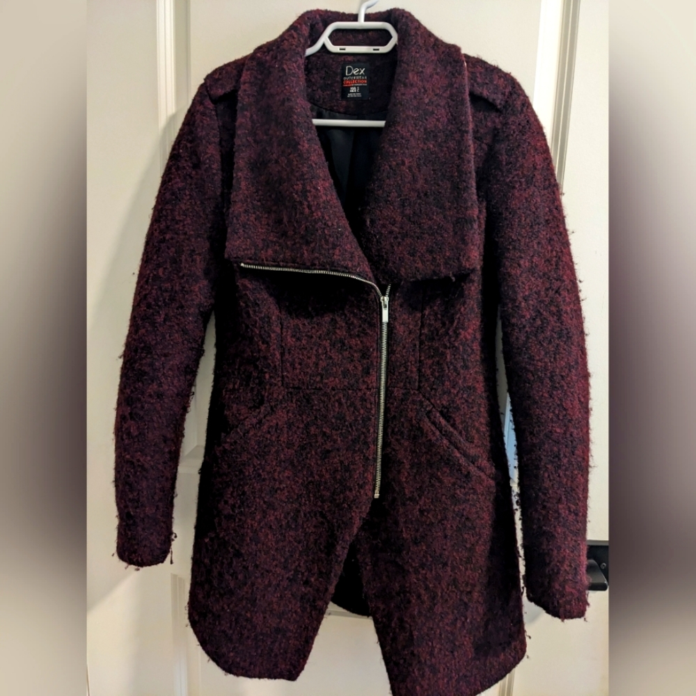 Burgundy pea coat
